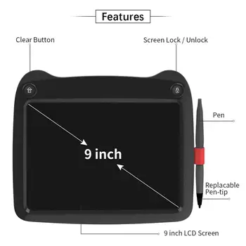 

LCD Writing Board E-PAD 9 INCH Portable Write Tablet Graphics Handwriting Pad Electronic Notepad wacom OSU draw Drawing Board