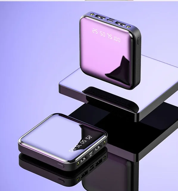 Mi ni power Bank 30000 мАч Pover Bank зарядное устройство с двумя usb-портами Внешняя батарея Poverbank портативная для iphone XXiao mi power bank - Цвет: Black