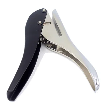 

Hand-Held 1/8 Inch 3mm Round Metal Silver Heavy Duty Single Hole Punch for ID Cards PVC Cards Badge Photos