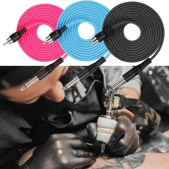 

3 Colors Silicone Hook Line for Straight RCA Interface Tattoo Machine Power Supply Accessory