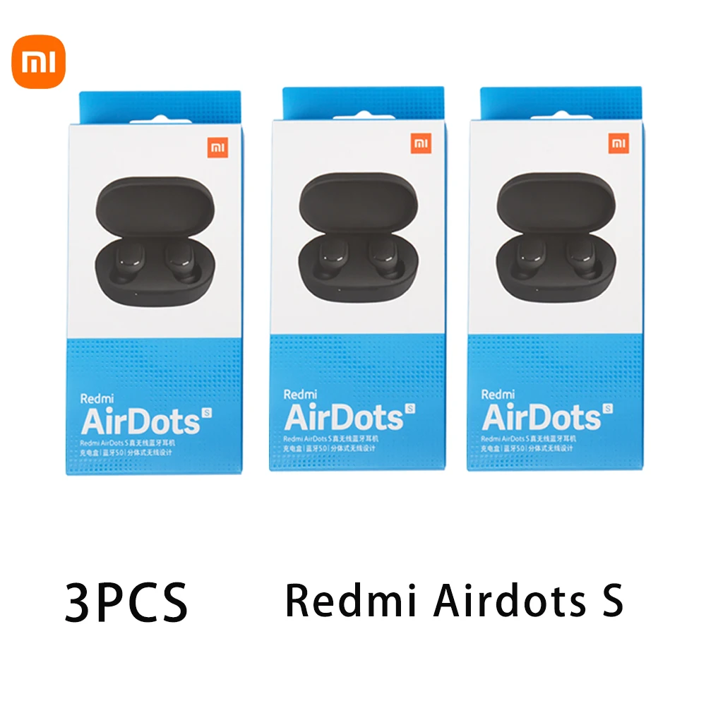 Xiaomi Redmi Airdots 2 Earbuds True Wireless Earphone  Noise Reductio Headset With Mic Tws Original Xiaomi Airdots S 1/3/6 pcs 