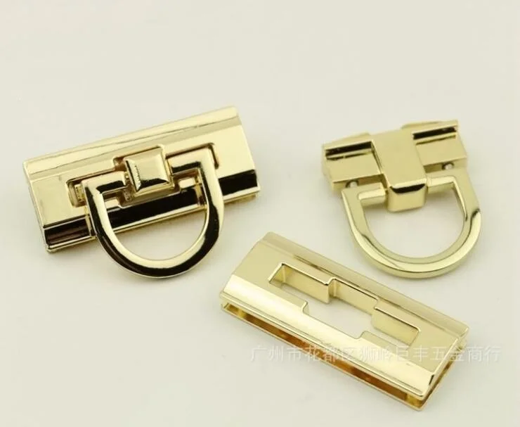 

(10 Pcs/lot) Wholesale Handbag Hardware Accessories New Handbags High-grade Plating Rectangular Plug Lock Accessories