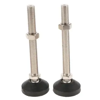 

Pack 2 Carbon Steel Furniture Levelers Adjustable Levelling Feet Glides for Table, Chair, Workbench (Base Plate in Rubber)