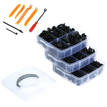 

655Pcs/Set Car Retainer Clips Plastic Fasteners Kit Fender Rivet Clips 17 Sizes Nylon Bumper Auto Push Pin Rivets Kit