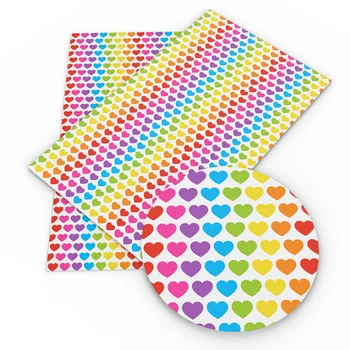 

David accessories 20*34cm Heart Valentines' Day Synthetic Leather Sheets DIY Bow Bag Gift Faux Leather Fabric Material,1Yc8577