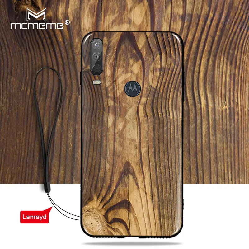 Дерево зерна для Motorola One Action Чехол Мягкий ТПУ силиконовый Модный рисунок Funda Coque