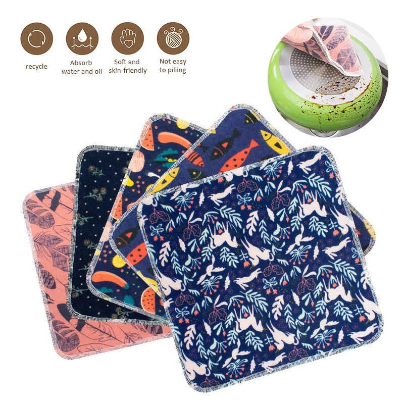 1PC Reusable Dish Towels Washable Scouring Pads Table Mats Napkins Simple Design Tableware Kitchen Tool 25X25cm TXTB1 | Дом и сад