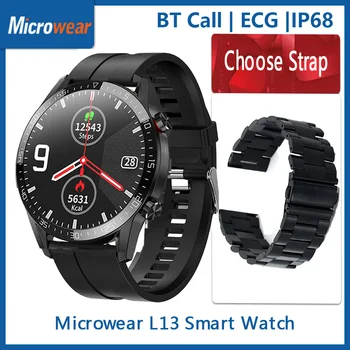 

[ES] Gift Original Microwear L13 Smartwatch ECG Bluetooth Call Heart Rate IP68 Waterproof Notifications Sync VS L16 Smart Watch
