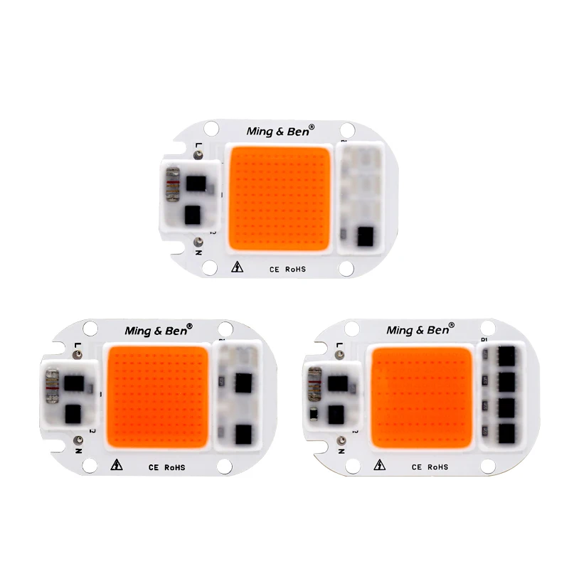 LED COB 칩 성장 조명 램프, 전체 스펙트럼 230V 110V 20W 30W 50W DIY 실내 식물 묘목 성장 및 꽃 성장 조명 