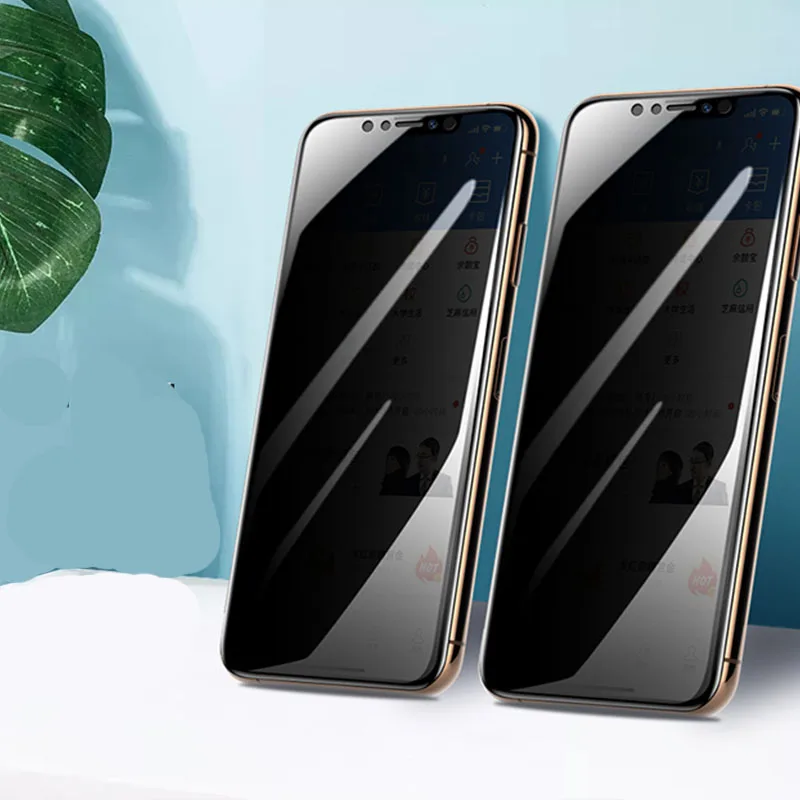 9HD Full Cover Private Screen Protector For iPhone 11 Pro X XS MAX XR 7 8 Pluse 6 6S Anti-spy Tempered Glass Soft Edage Glass
