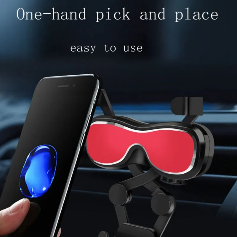 

Creative Eyeglass Shaped Car Aromatherapy Mobile Phone Bracket Car Air Outlet Cell Phone Stand Snap Type