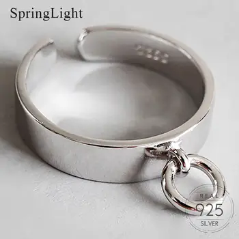 

Springlight Minimalist Hollow Circle Ring Real 925 Sterling Silver Creative Handmade Designer Fine Jewelry Rings for Women Gift