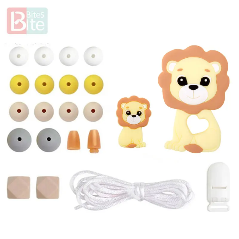 Candy Lion Кусачки 1 Набор DIY Детский силиконовый Прорезыватель для зубов бисер Прорезыватель грызунов кулон в виде ежа DIY ожерелье Младенцы зуб для детей продукт - Цвет: Candy Lion