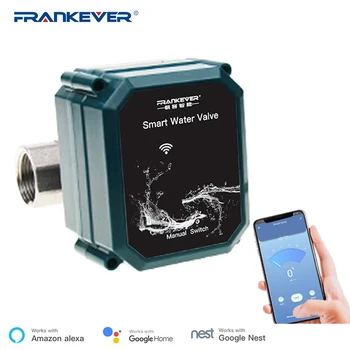 

FrankEver Smart Water Valve Wireless Remote Control Automatic Water Control Valve Works with Alexa, Google Home, Siri Tuya APP