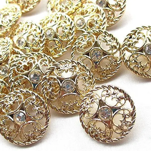 Lote de botones dorados con diamantes de imitación, accesorios de ropa ...