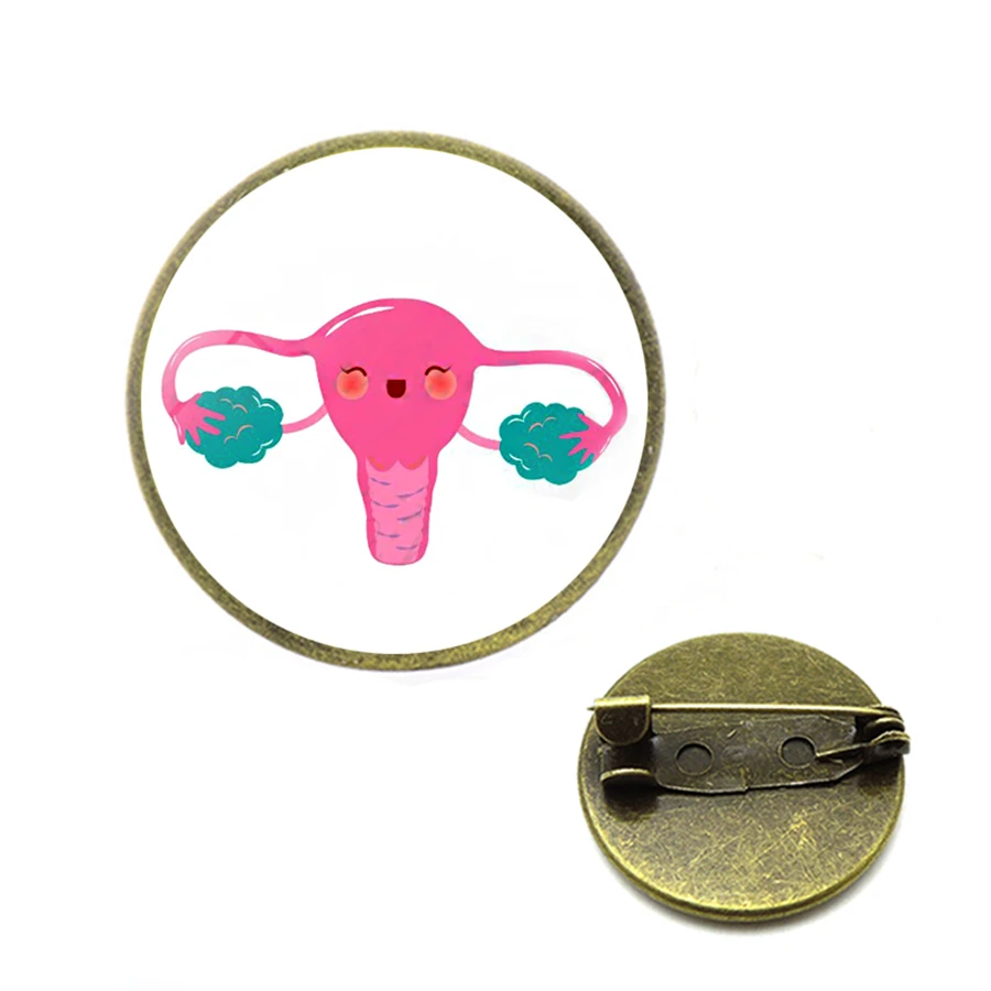 Female Uterus Womb Brooches Gift Feminism Icons Pin Badge Button Lapel Clothing Cap Bag Meredith Grey Medical Jewelry | Украшения и