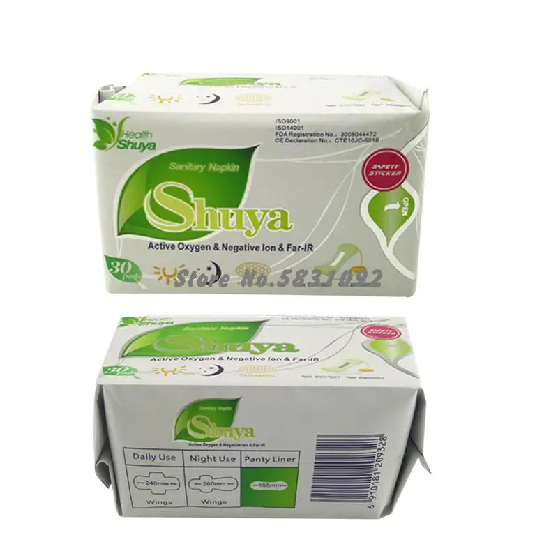 Menstrual Pad Anion Sanitary Pads Menstrual Shuya Anion 155mm Length Cotton Soft Feminine Hygiene Product Health Care 2