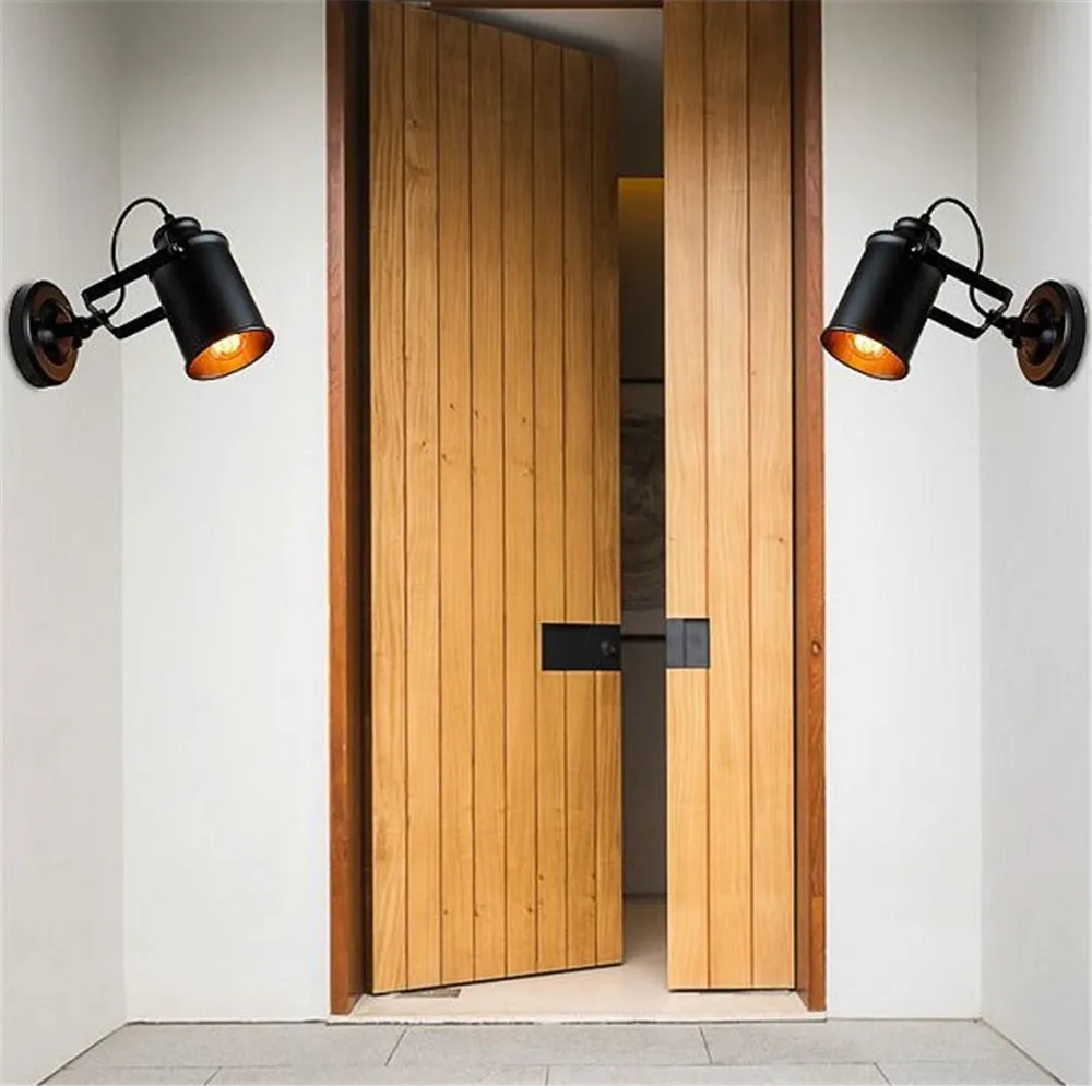 American Retro LED Wall Lamp Loft Style Adjust Sconce Wall Lights Black Rust Iron Light Home Decor Lighting Vintage Luminaire (21)
