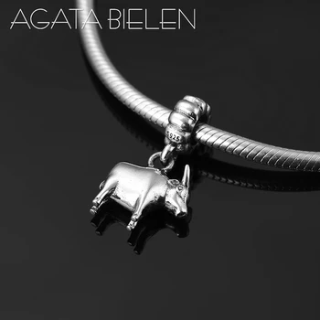 

12 Chinese Zodiac Ox 925 Sterling Silver DIY Gift fashion Charm Pendant Beads Fit Original Pandora Charm Bracelet Jewelry making