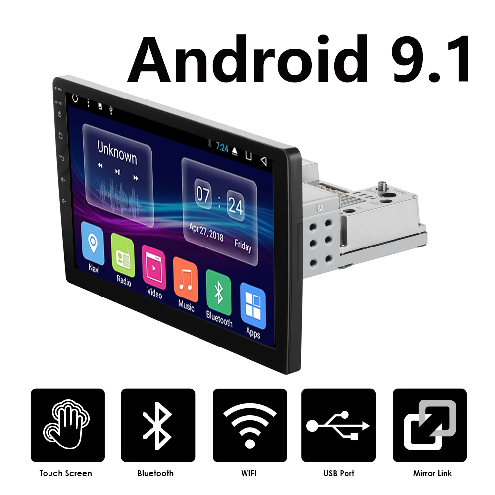 Автомагнитола 1DIN Android 9 1 стерео Bluetooth 12 В Mp5 плеер Wi Fi SWC OBD DVR|Автомобильные