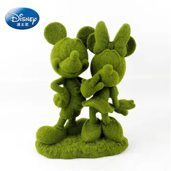 

Disney Mickey Minnie Hug Flocking Green Doll Action Figure Anime Model Home Garden Villa Lawn Courtyard Window Decoration M5522
