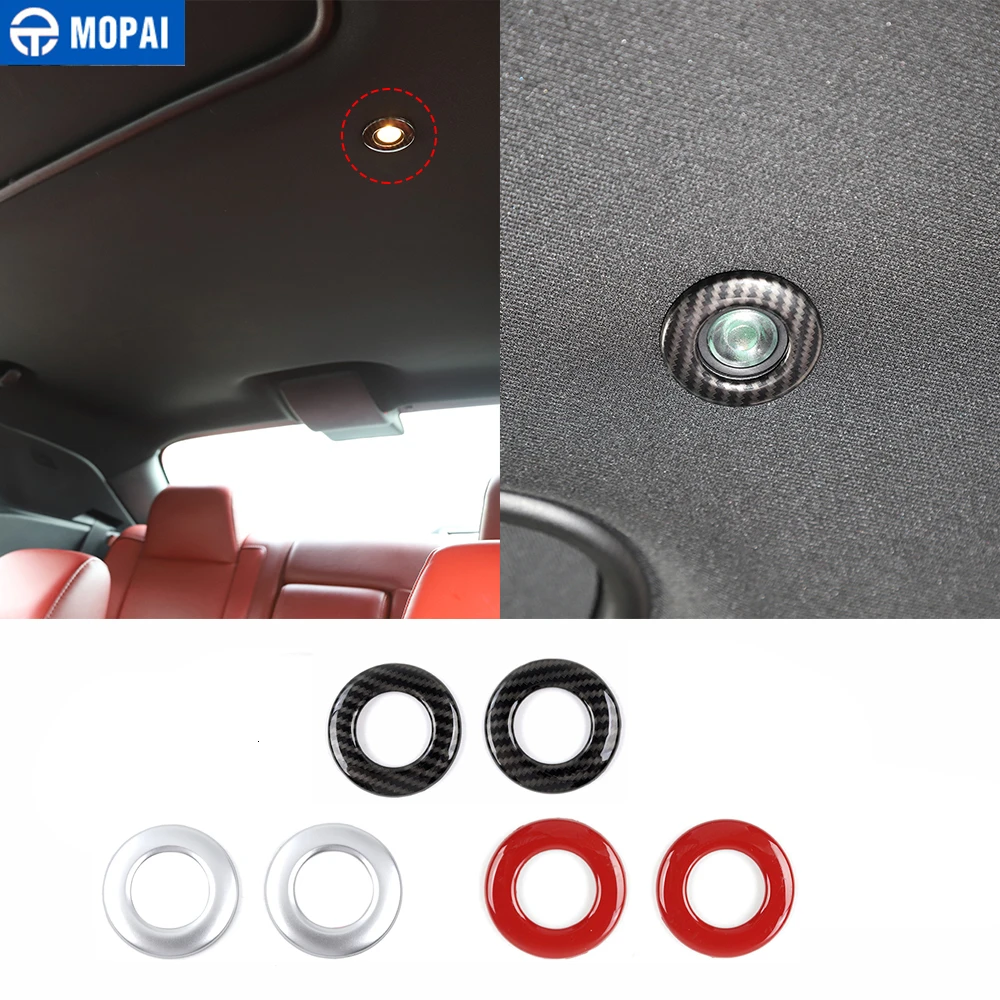 

MOPAI Interior Mouldings for Dodge Challenger 2014 Car Roof Reading Light Lamp Decoration Ring Cover for Dodge Challenger 2014+