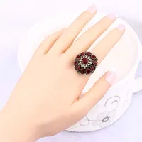 Crystal Flowers Ring For Women Jewelry Vintage Wedding Ring 1
