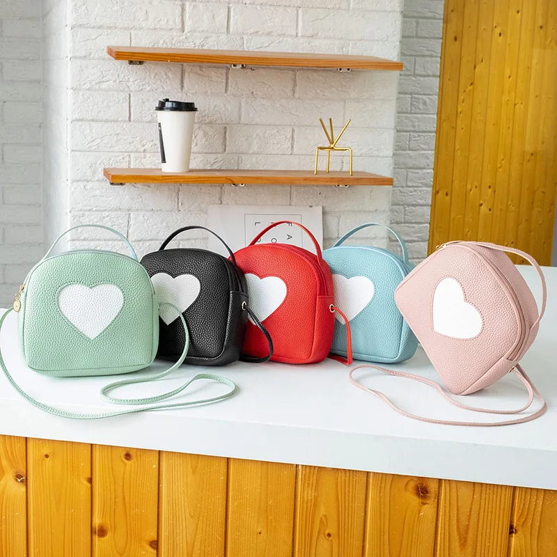 

Litchi pattern women's contrast color stitching portable small change bag 2020 Korean version of the new Messenger phone bag