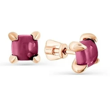 

Magic Stones earrings with 2 rhodolites in red gold