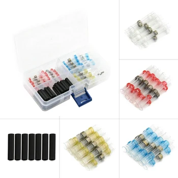 

100pcs Heat Shrink Wire Connector With Box Welding Ring Portable Home Automotive Stitching Solder Seal Terminal Kit Marine Boat