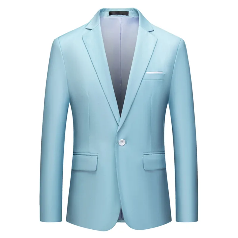 Fashion men's new blazer 2019 autumn business official solid color groom wedding dress Plus size 6XL work suit jacket