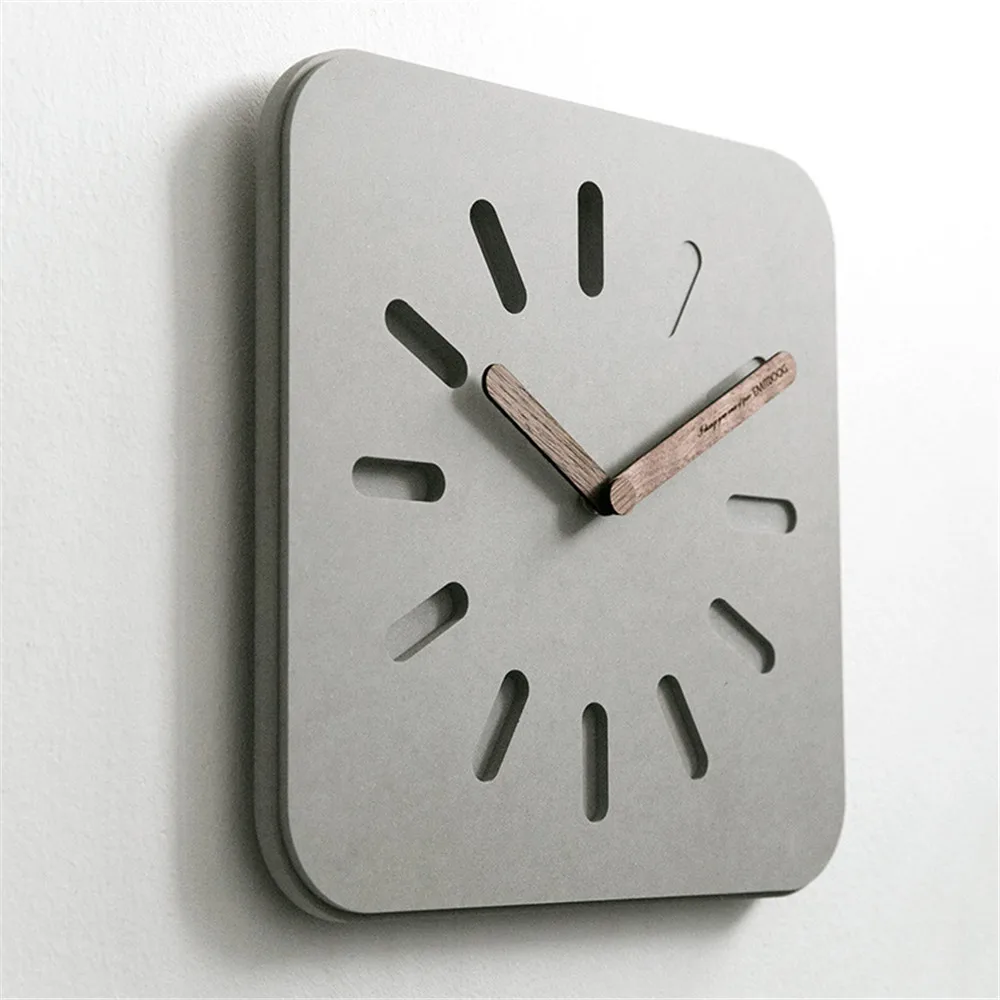 12 Inch Wall Clock Minimalist Modern Hanging Clock Nordic Chic Quartz Mute Wood Wall Clock for Home Living Room Bedside Office