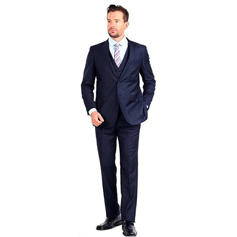 

Classic Men Suit For Beach Wedding Party Elegant Tuxedos 2 Button 3 Piece Slim Fit Terno Masculino (Jacket+Pants+Vest) G503