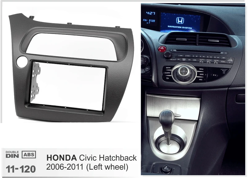 

2 Din Автомобильная аудиорамка для Honda Civic Hatchback 2006 2007- 2011, автомобильное радио ABS, приборная панель GPS, стерео панель