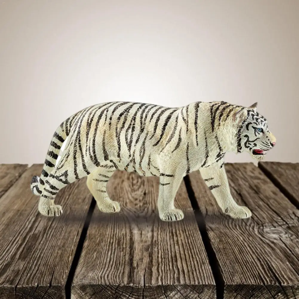 6.2 Inch White Tiger Environmental PVC Realistic Zoo Figures Jungle Wild Animals Siberian Tiger Model Kids Educational Toy 6
