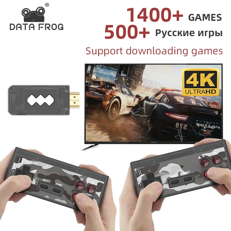 

Data Frog 4K HDMI Video Game Console Built in 1400+ Retro Games 8 Bit Classic Mini NES Games Console Dual Wireless Controller