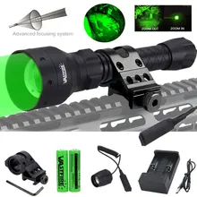 T50 500 ярдов дальний масштабируемый фонарик 55 мм объектив СВЕТОДИОДНЫЙ охотничье оружие Ligth+ крепление для винтовки+ переключатель+ 18650+ зарядное устройство