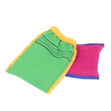 Душ Спа отшелушиватель двухсторонняя перчатка для ванной очищающий скраб для тела рукавица удаление ороговевшей кожи