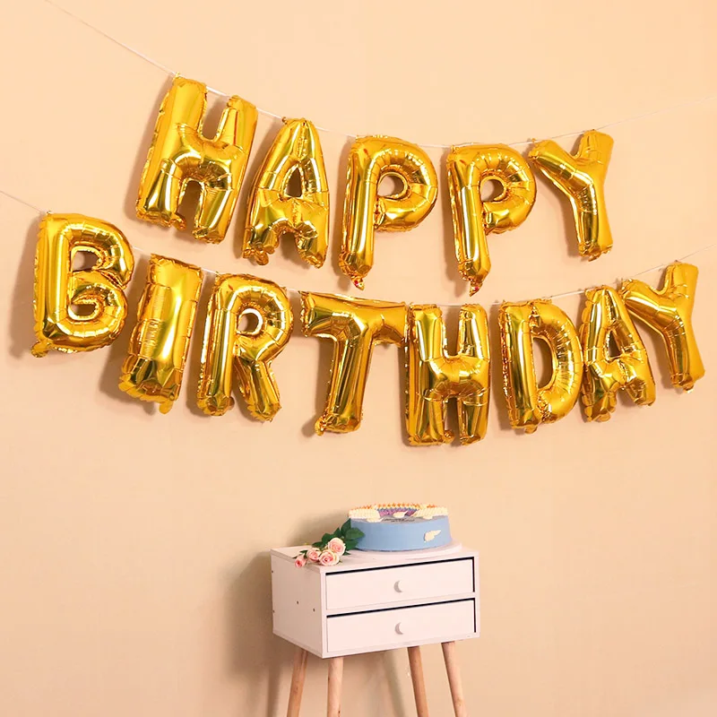 15 шт. розовое золото номер 4 фольги Воздушные шары набор 4 день рождения украшения для маленьких мальчиков и девочек 4 года счастливый Декор ко дню рождения розовый синий - Цвет: gold birthday