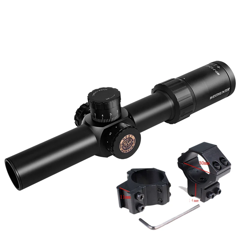 Компактный прицел WESTHUNTER WT-Y 1,2-6X24IR тактический военный охотничий прицел центр точка с подсветкой Quickdraw прицелы - Цвет: low 11mm mount