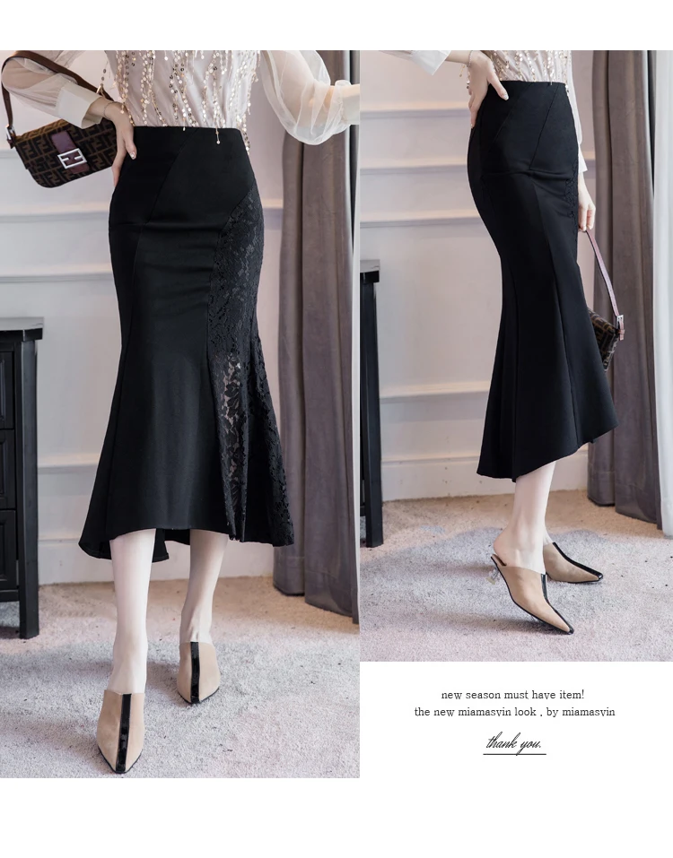 Faldas Mujer Moda, новинка, черные кружевные юбки на молнии, женская красная юбка с высокой талией, женская одежда, Falda Spodnica Jupe Femme