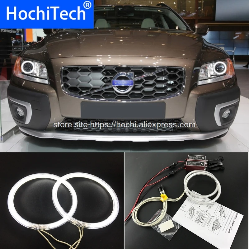 HochiTech ccfl ангельские глазки комплект белый 6000 К halo кольца фара для Volvo XC70 2008 2011 2012