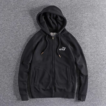 

2019 new Simple embroidery letter Terry long sleeve hoodies handsome men's cardigan hooded coat outerwear promotion sale