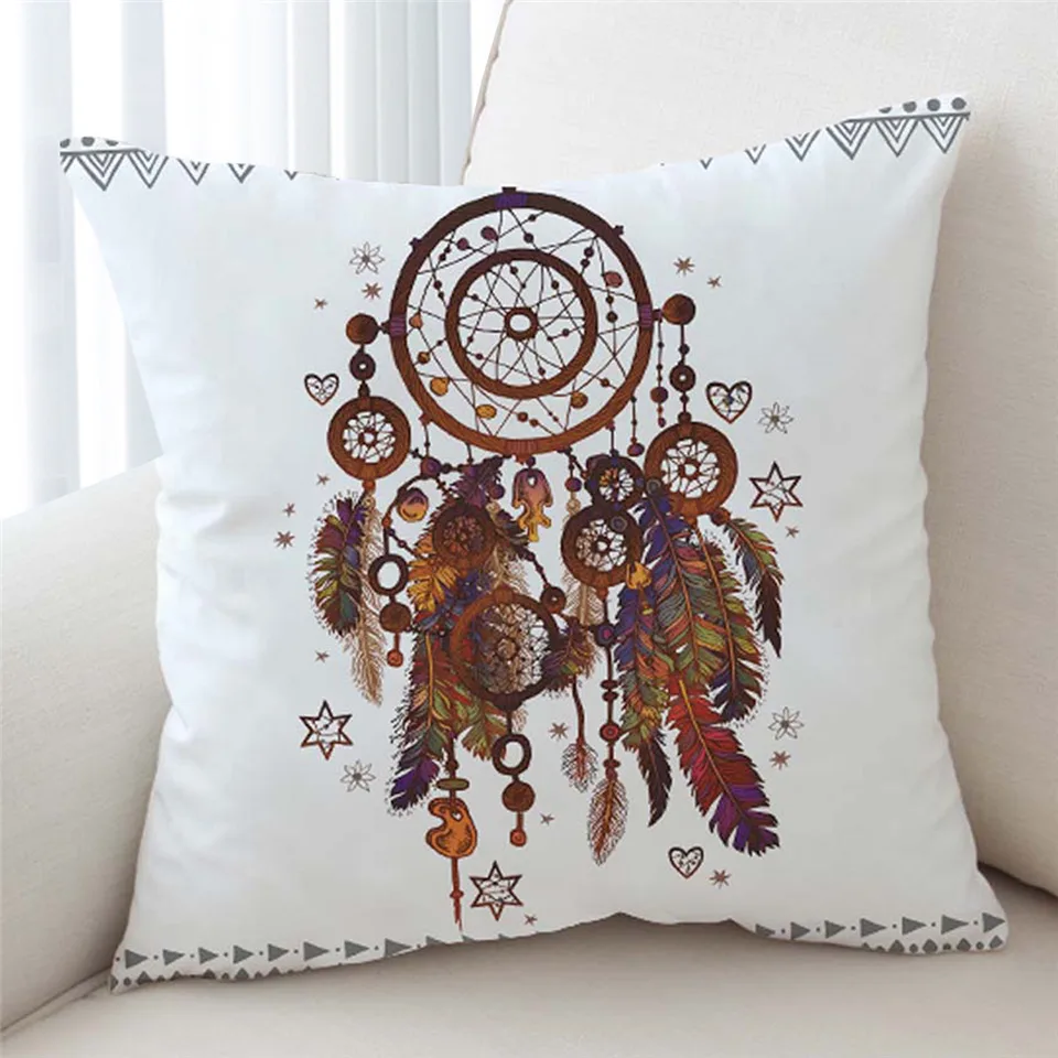 13 Постельные принадлежности Outlet Dreamcatcher Чехлы для подушек цветная подушка с перьями чехол богемный Мандала бросок Чехол 2 размера черные наволочки - Цвет: 13