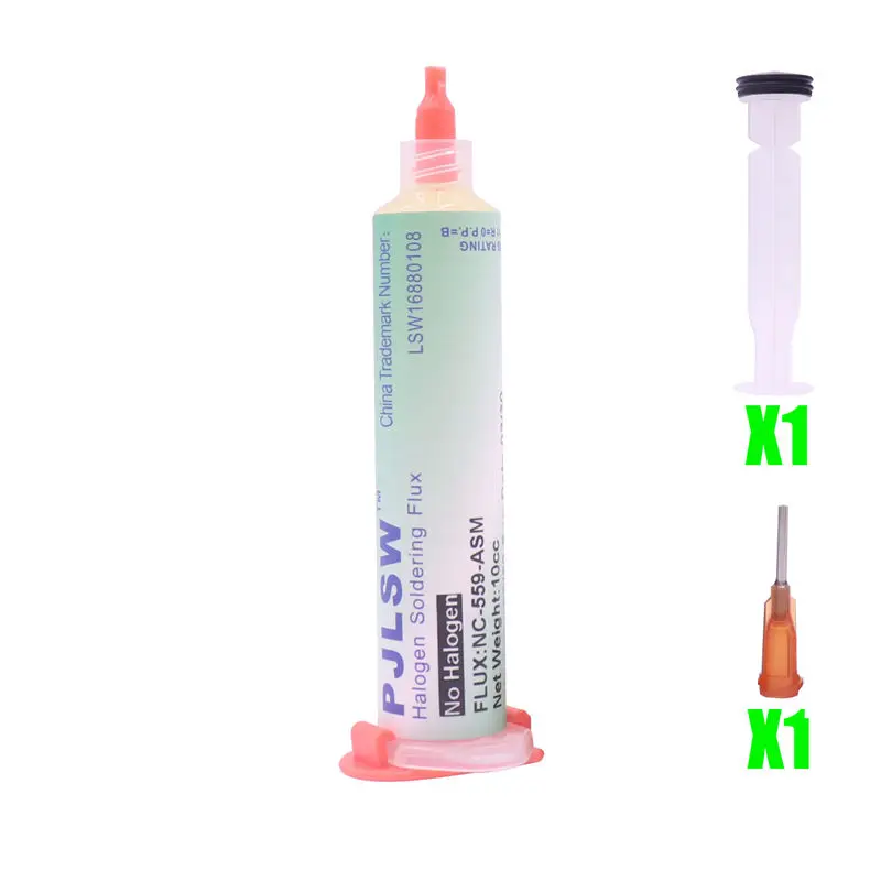5 PS/3 PS NC-559-ASM 10cc BGA оригинальная паяльная паста Флюс шприц Плунжер игольчатая головка флюс паста для ремонта пайки телефона - Цвет: 1PCS