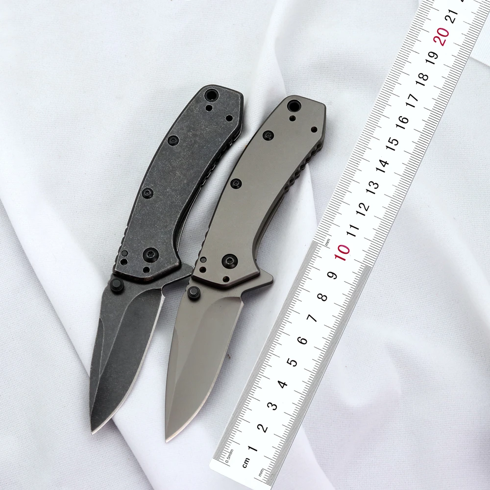 

OEM KS 1555 1556 Multifunctional folding knife with steel handle 8CR13MOV blade utility camping hunting fruit knife EDC tool