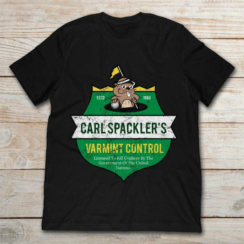 Классическая черная футболка Carl Spackler'S с контролем Varmint Estd 1980 gopher Caddyshack | Мужская