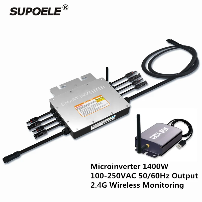 Водонепроницаемый IP65 Солнечный сетчатый микро инвертор 1400 Вт инверсор с 2,4G беспроводной мониторинг данных коробка