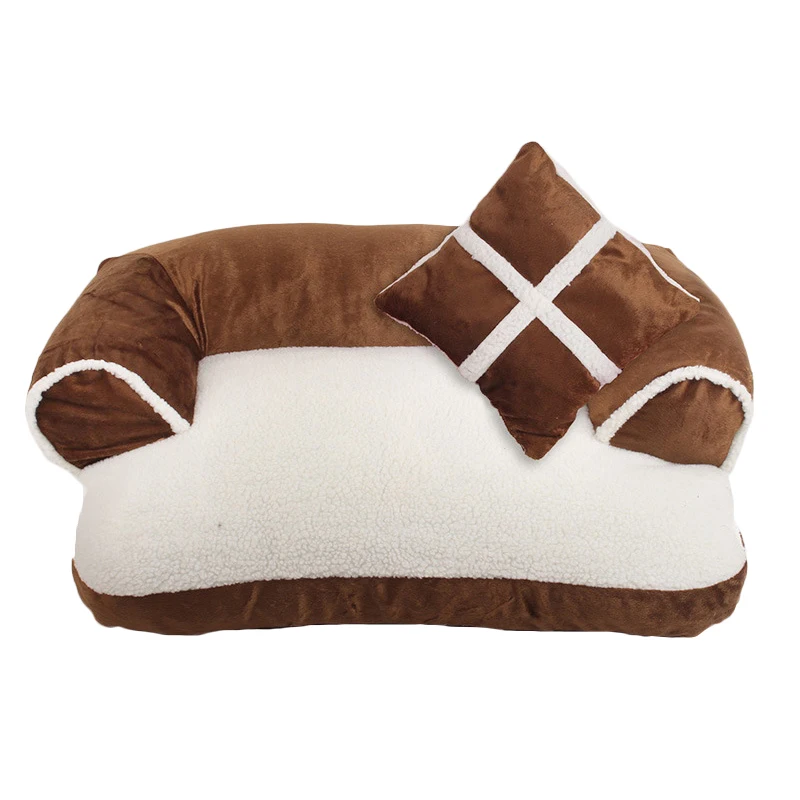 Роскошный диван-кровать для собак, маленьких и больших собак, для щенков, питомника, удобный, теплый, мягкий, для домашних животных, для кошек, гнездо для сна, коврик для собак, подушка с подушкой
