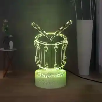 

Drop Shipping Music Series LED Night Light Percussion Instrument RGB 7colorful Touch Desk Lamp Drum USB Remote Table Lamp
